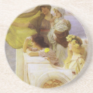 At Aphrodite's Cradle by Sir Lawrence Alma Tadema Coaster