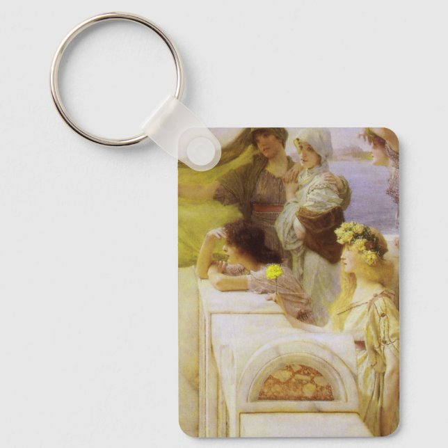 At Aphrodite's Cradle by Sir Lawrence Alma Tadema Keychain (Front)