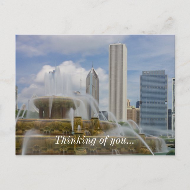 At Buckingham Fountain Thinking Of You Postcard (Front)