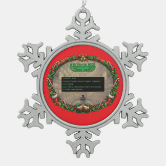 At Christmas, everyone can hear you Cheer! Snowflake Pewter Christmas Ornament
