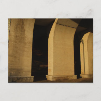 At dusk, under the bridge postcard