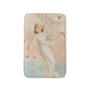 "At Easter Joy" - Vintage Print, L. Prang & Co. Bath Mat