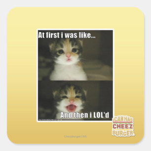 At first I was like Square Sticker