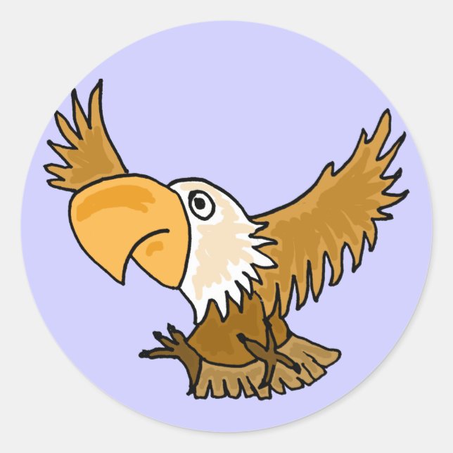 AT- Funny Cartoon Eagle Stickers (Front)
