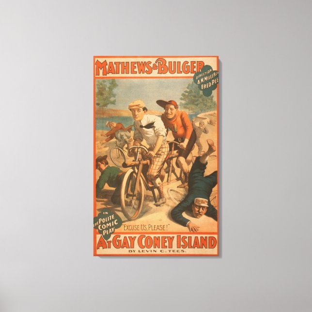 "At gay Coney Island" Musical Comedy Poster #1 Canvas Print (Front)
