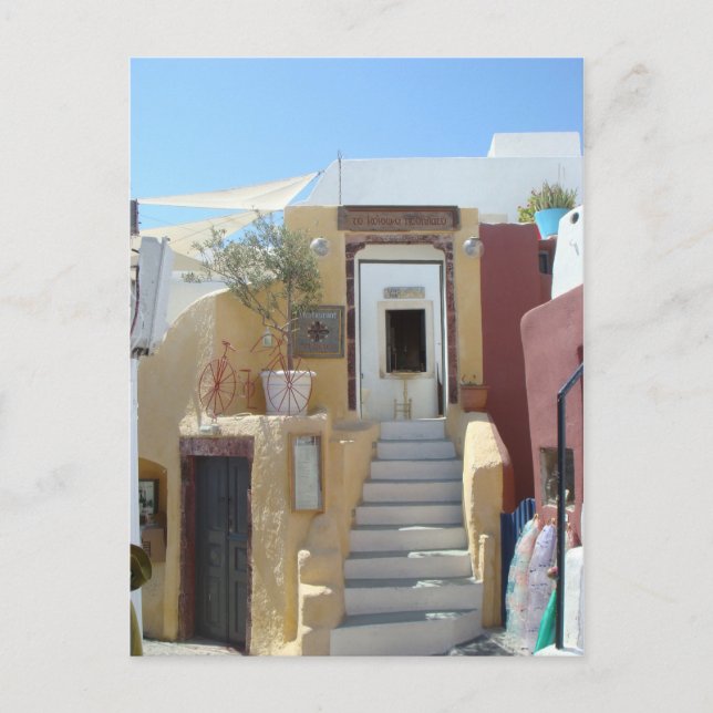 At home in Santorini Postcard (Front)