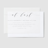 At Last Black Minimalist Script Wedding