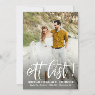 At Last Editable Colour Save The Date Card