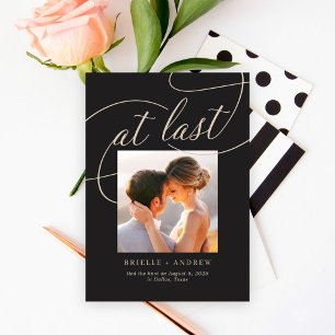 At Last Editable Colour Wedding Announcement