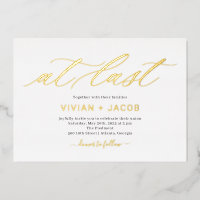 At Last Foil Editable Colour Wedding Invitation Fo