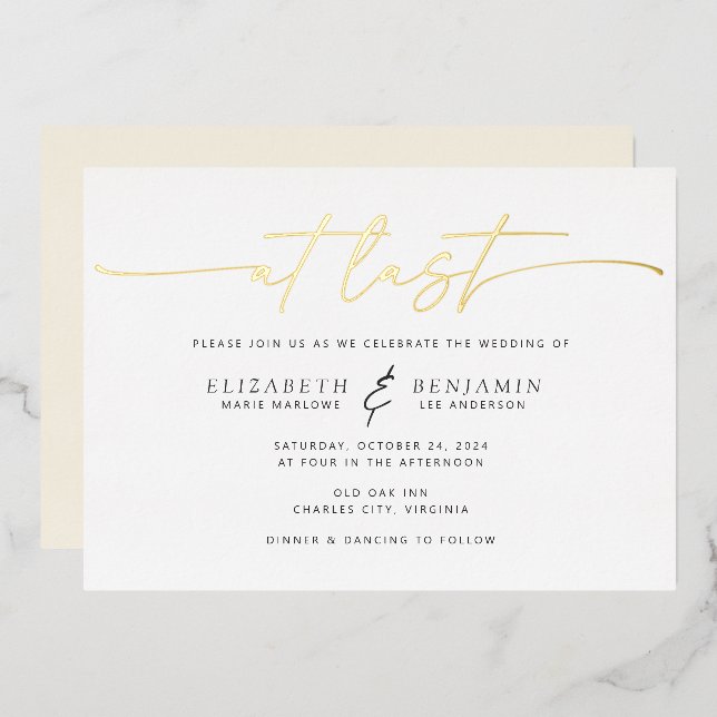 At Last Horizontal Wedding  (Front/Back)