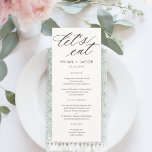 At Last Let's Eat Wedding Menu Card<br><div class="desc">Stylish menu card by © berryberrysweet . Printable digital files and matching items are available! Visit our website at berryberrysweet.com for stylish stationery designs and personalized gifts.</div>