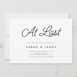 At Last Script Modern Minimalist Save The Date