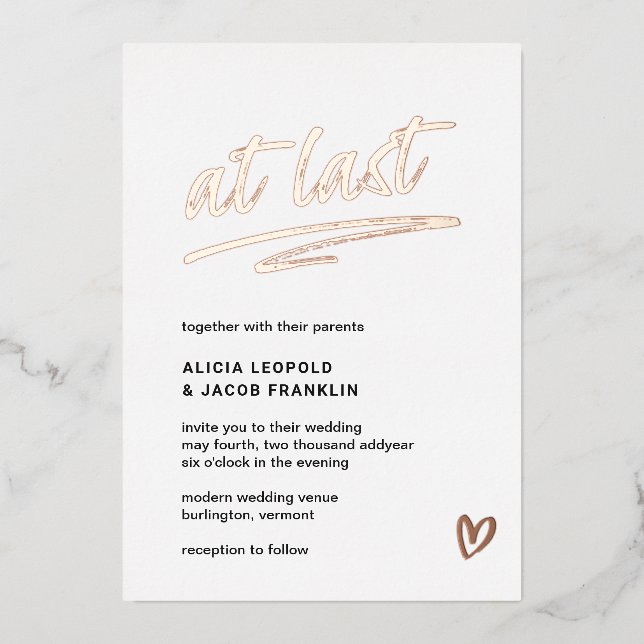 At Last Typography Modern Wedding (Front)