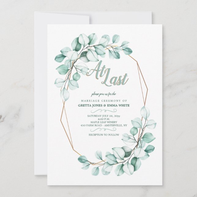 At Last Wedding Invitation (Front)