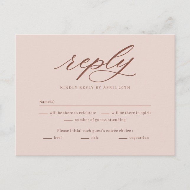 At Last Wedding RSVP Reply Response Card (Front)