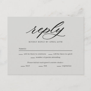 At Last Wedding RSVP Reply Response Card