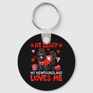 At Least My Newfoundland Loving Me Valentine's Sin Keychain