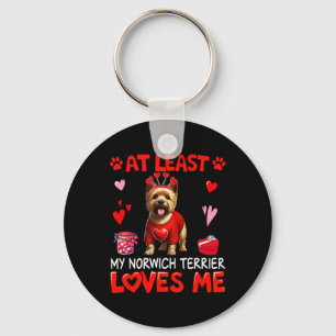 At Least My Norwich Terrier Loving Me Valentine's Keychain