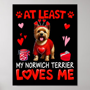 At Least My Norwich Terrier Loving Me Valentine's  Poster