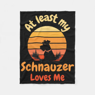 At Least My Schnauzer Loves Me Anti-valentine Dog Fleece Blanket