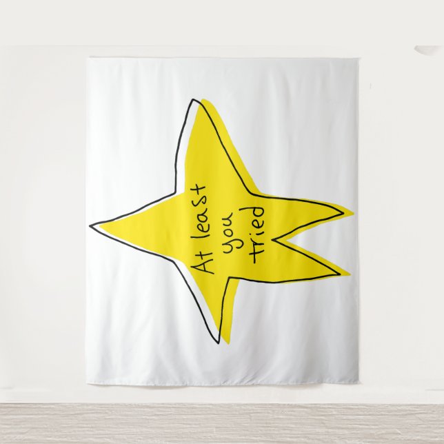 At Least You Tried - Yellow Star Tapestry (Front)