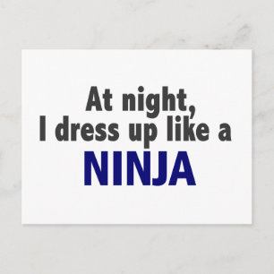 At Night I Dress Up Like A Ninja Postcard