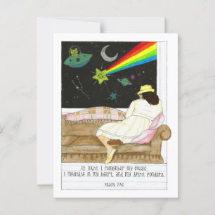 At Night I Meditate Inspirational Postcard