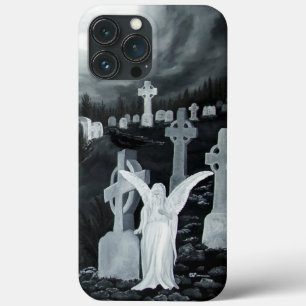 At night on the cemetery - Angel iPhone 13 Pro Max Case