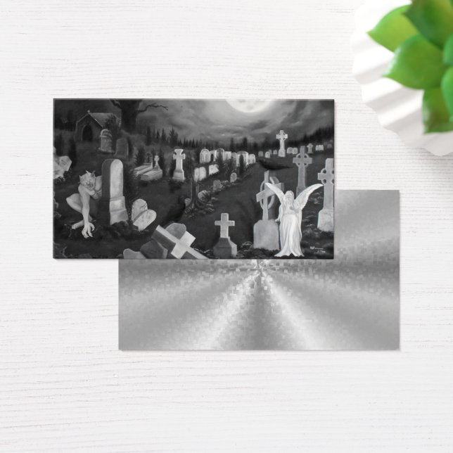 At night on the cemetery - Angel with Devil (Desk)