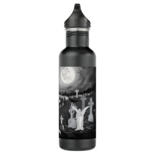 At night on the cemetery - Angel with Devil 710 Ml Water Bottle