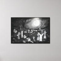 At night on the cemetery - Angel with Devil