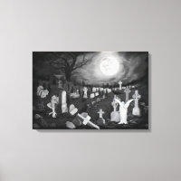 At night on the cemetery - Angel with Devil