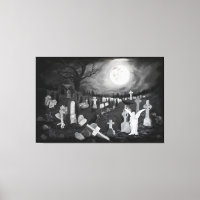 At night on the cemetery - Angel with Devil