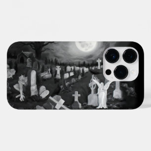 At night on the cemetery - Angel with Devil Case-Mate iPhone 14 Pro Case