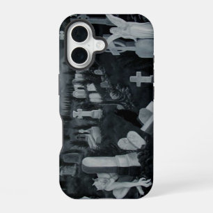 At night on the cemetery - Angel with Devil iPhone 16 Case