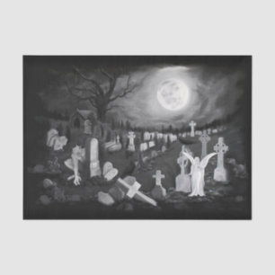 At night on the cemetery - Angel with Devil Tissue Paper