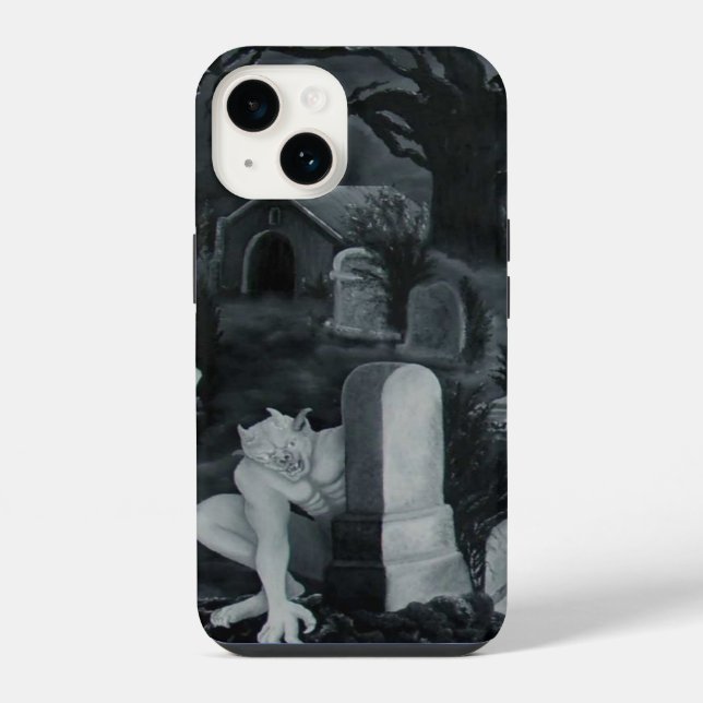 At night on the cemetery - Devil iPhone Case (Back)