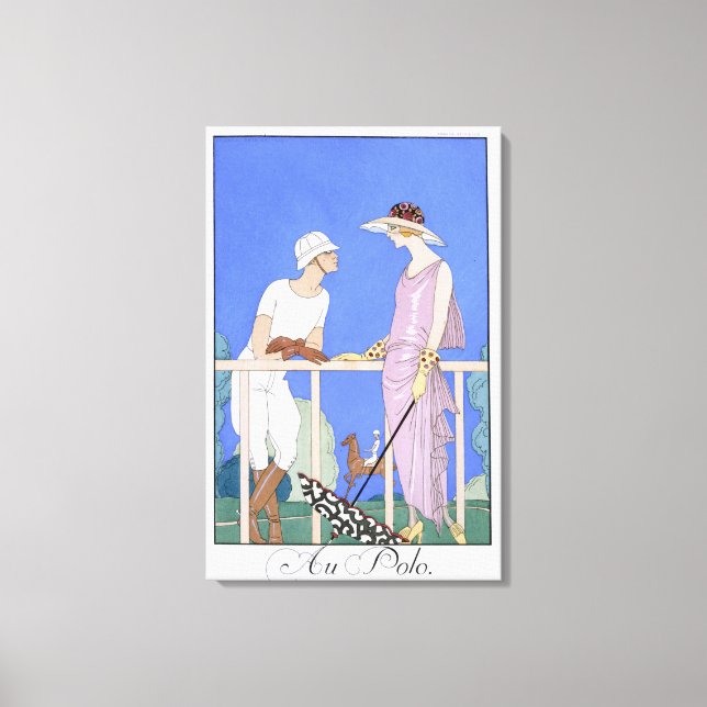 At Polo, 1920-29 (pochoir print) Canvas Print (Front)
