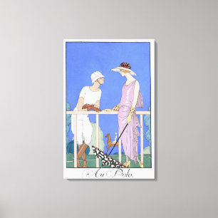 At Polo, 1920-29 (pochoir print) Canvas Print