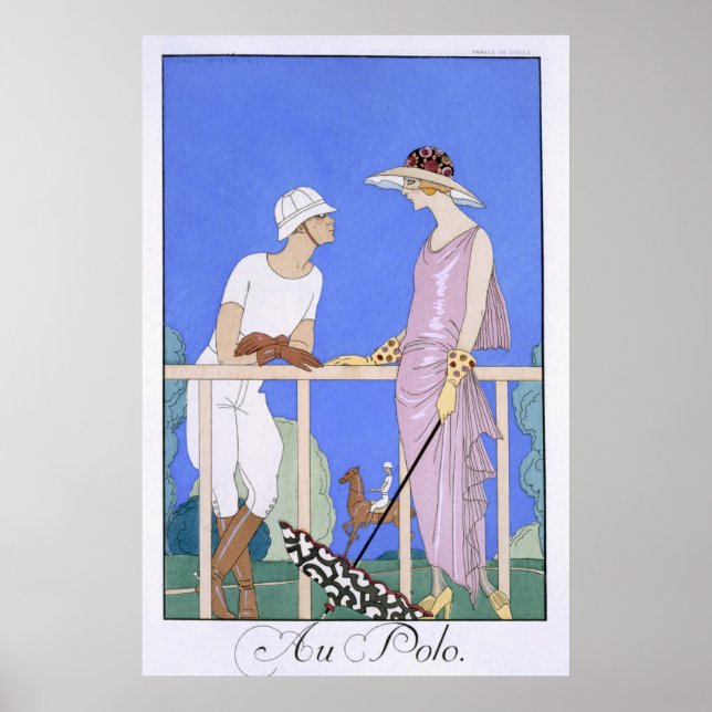 At Polo, 1920-29 (pochoir print) Poster (Front)