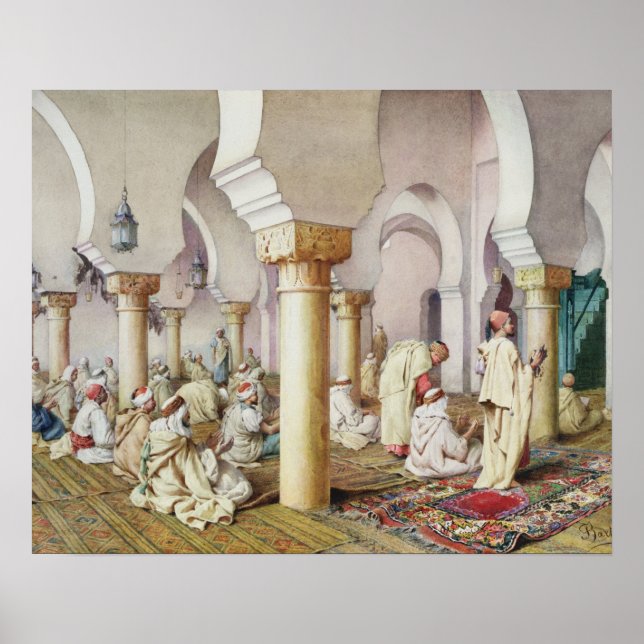 At Prayer in the Mosque, 1884 Poster (Front)