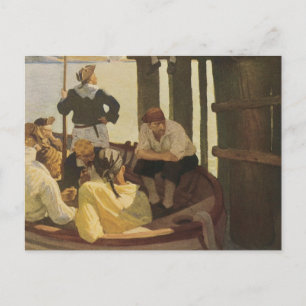 At Queen's Ferry by NC Wyeth, Vintage Pirates Postcard