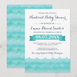 At Sea Nautical Baby Shower Invitation