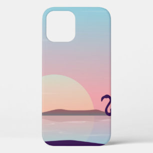 At sunrise flamingo scenery silhouettesflamingo,si iPhone 12 case