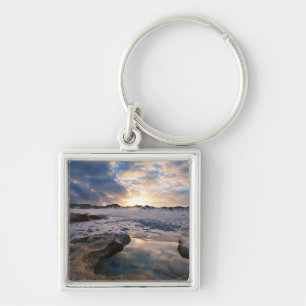 At Sunset In A Puddle Keychain