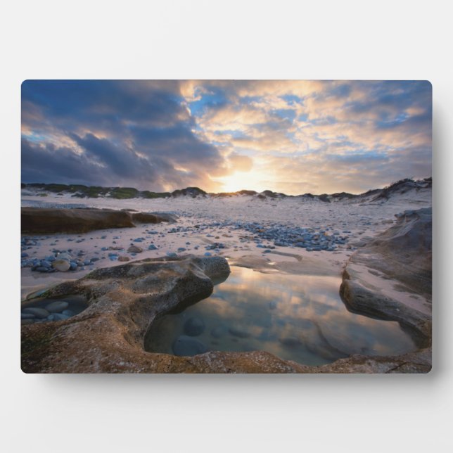 At Sunset In A Puddle Plaque (Front)