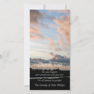 At Sunset Peaceful Sky 3 Sympathy Thank You Card