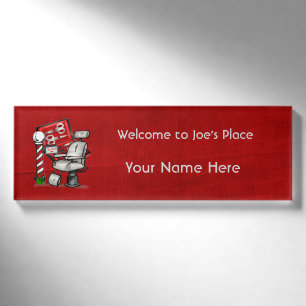 At The Barber Shop Name Tag
