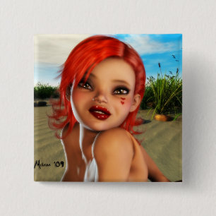 At the Beach 2 Inch Square Button